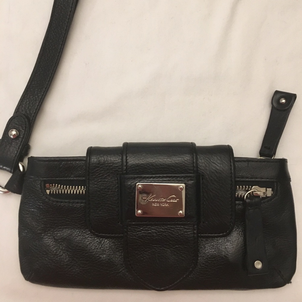 Kenneth Cole black leather clutch heavy